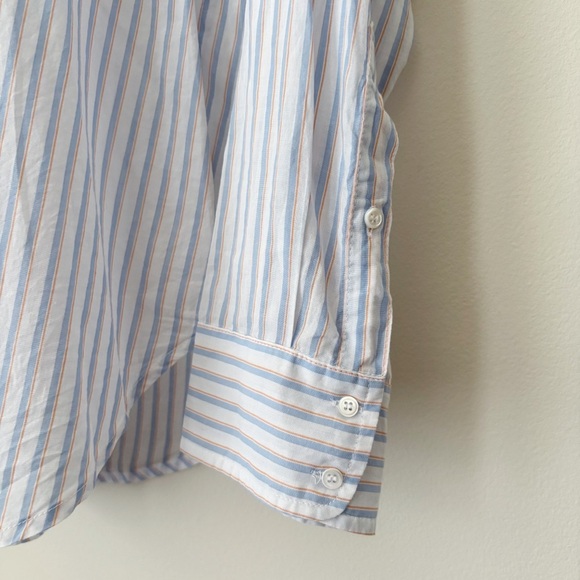 Xirena Striped Button Front Long Sleeve Shirt Large - Picture 3 of 7